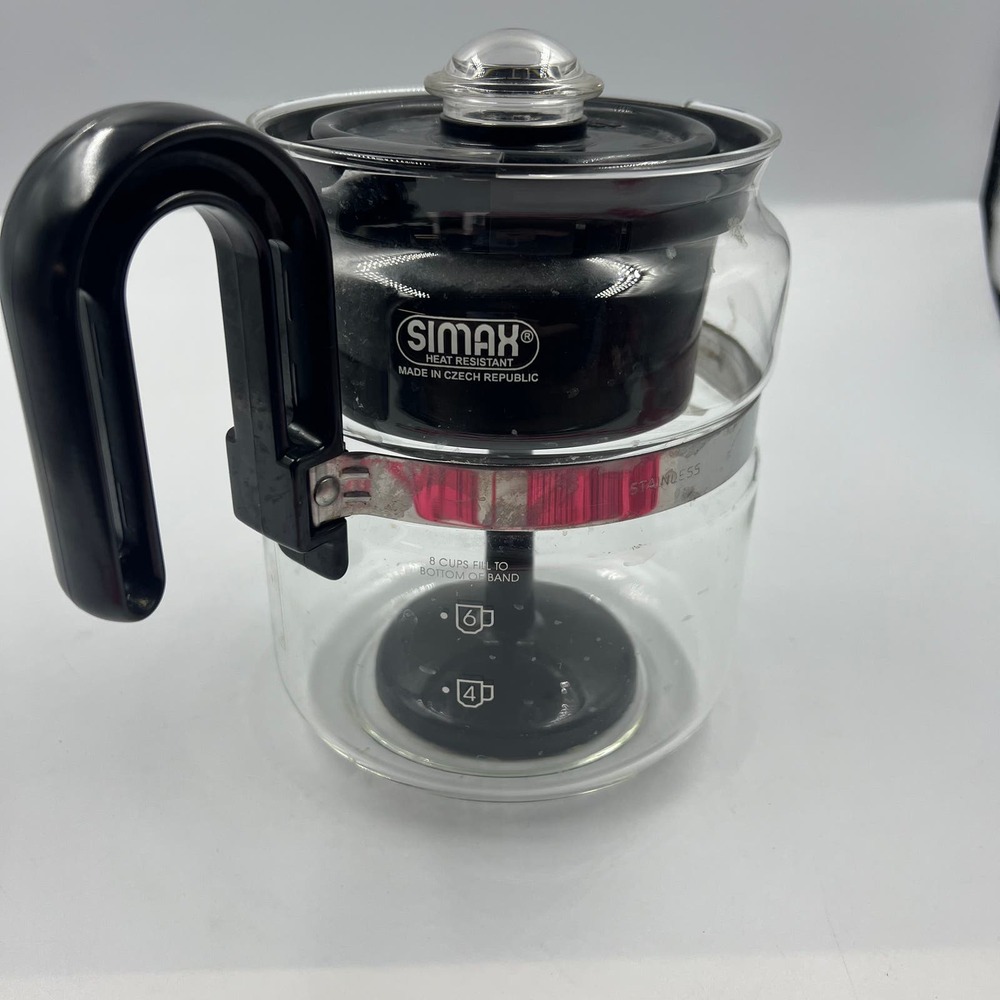 SIMAX Percolator Coffee Pot Glass 4-8 Cup Stove Top Vintage Czech Republic - Picture 5 of 10
